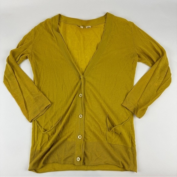 Moth Sweaters - Moth Cardigan Sweater Womens XS/TP Mustard Yellow